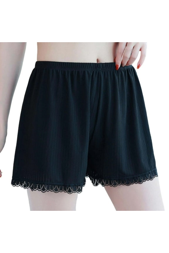 2 Pcs Womens Slip Shorts Lace Trim Pettipants Bloomers Split Skirt Culottes Half Slips Under Dresses Shorts for Women