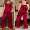 thumbnail image 1 of Censtreet 2 Piece Womens Pajamas V Neck Short Sleeve Top and Long Pants Pjs Print Lounge Set Sleepwear, 1 of 7