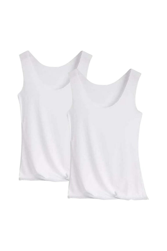 2PCS Women Sleeveless Sleepwear Racerback Crop Tank Top Cami Backless Scoopneck Shirts