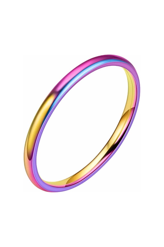 2mm Stainless Steel Titanium Steel Couple Jewelry Rose Gold Dome High Polished Wedding Band