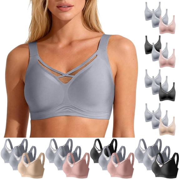 Censtreet 3PCS Sports Bras for Women Athletic Tank Tops for Yoga and Workout Brassieres Bra Soft Wireless Bralette