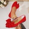 thumbnail image 1 of Censtreet Ballet Flats Shoes for Women: Dressy Pointed Toe Bow Knit Flats Comfortable Slip On Work Business Shoes for Driving Dating Wedding, 1 of 4