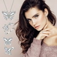 thumbnail image 1 of Censtreet Birthstone Butterfly Necklace Earrings Ring Set 925 Sterling Silver Women Butterflies Pendant Necklace for Birthday Wedding Gift, 1 of 5