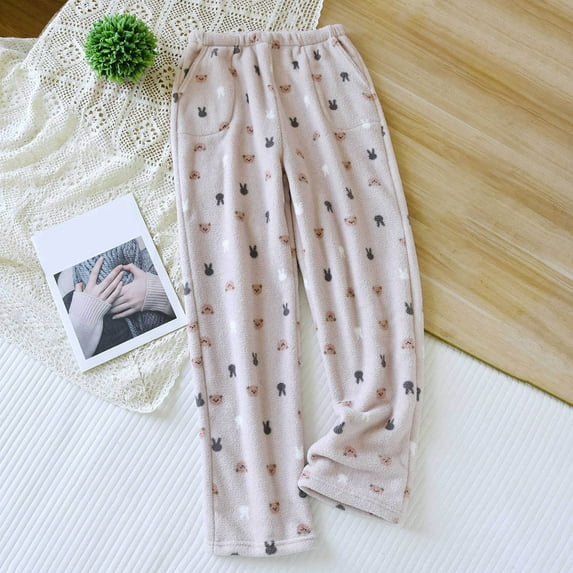 Censtreet Christmas Pajama Pants for Women Fuzzy Pack Fleece Pj Bottoms Soft Elastic Waist Lounge
