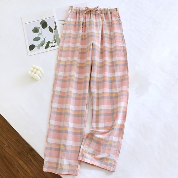 Censtreet Christmas Plaid Pajama Pants for Women Soft, 100% Cotton Comfortable Womens Lounge Sleep Pj Bottoms for Women