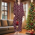 thumbnail image 1 of Censtreet Christmas Womens Pajama Sets 2 Piece Long Sleeve Sleepwear Soft Button Down Pjs Lounge Set, 1 of 7