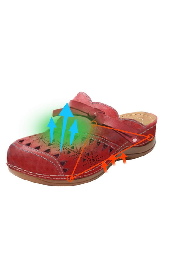 Clogs for Women Mules Shoes: Comfortable Arch Support Closed Toe Sandals Backless Low Wedge Slip on Shoes