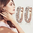 thumbnail image 1 of Censtreet Moissanite Hoop Earrings, Brilliant Round Cut Earrings Sterling Silver Huggie Earring for Women Men, 1 of 2