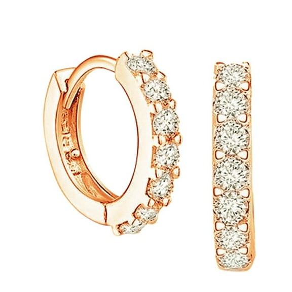 Censtreet Earrings Cubic Zirconia Gold Plated Luxury Fashion Round Circle Earrings for Men Women