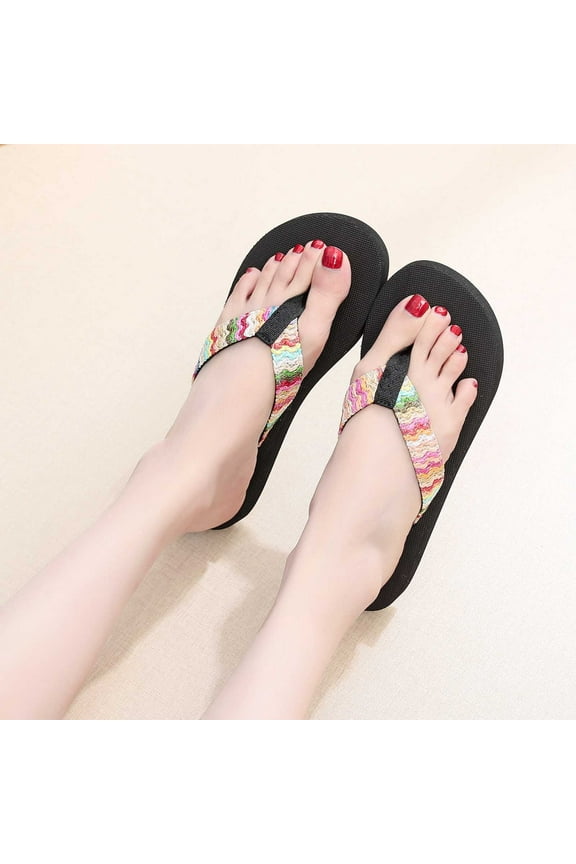 Flip Flops for Women with Arch Support Yoga Mat Comfortable Summer Beach Walking Thong Cushion Sandals Slip On Indoor Outdoor