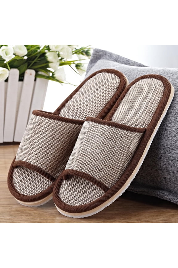 Foldable Portable Slippers Washable Open Toe Towelling Slippers for Spa Travel Hotel/Home Guest