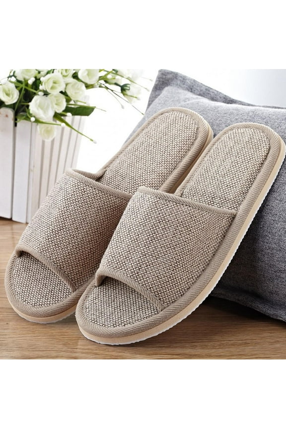 Foldable Portable Slippers Washable Open Toe Towelling Slippers for Spa Travel Hotel/Home Guest