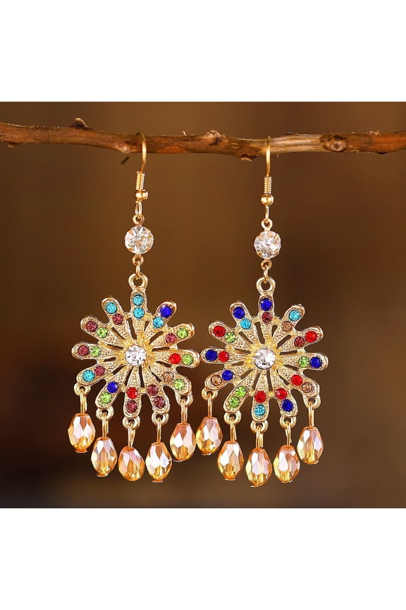 Handmade Boho Teardrop Earrings for Women Unique Tribal Ethnic Colorful Vintage Antique Enamel Waterdrop Dangle Drop Statement Earrings All-match Sculpted Water Drop Jewelry Gifts