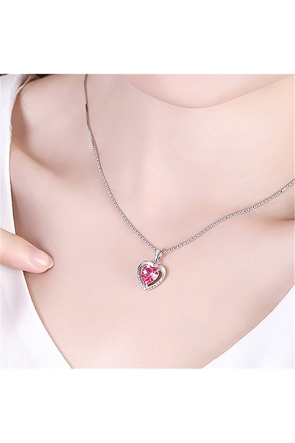 Necklaces for Women, Infinity Love Birthstone Heart Crystal Pendant, Birthday Jewelry Gifts for Her, Mom, and Wife