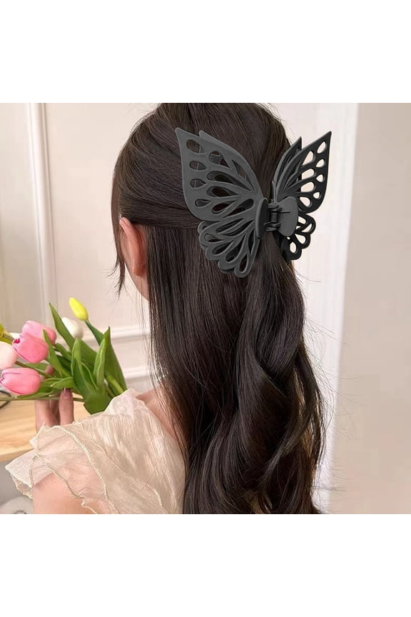Large Non-Slip Metal Sparkly Butterfly Hair Jaw Clips for Women - Strong Hold Cute Hair Claws, Headwear Gifts