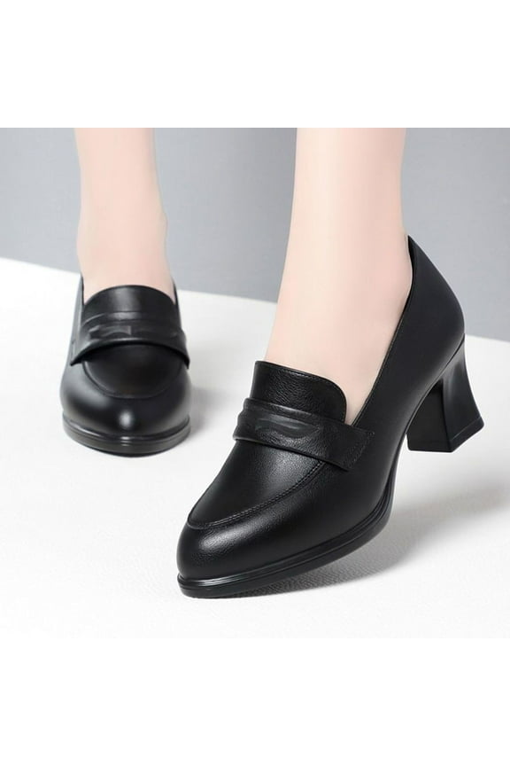 Leather Flats for Women Comfortable Slip On Flats Soft Work Flats Retro Mary Jane Flats