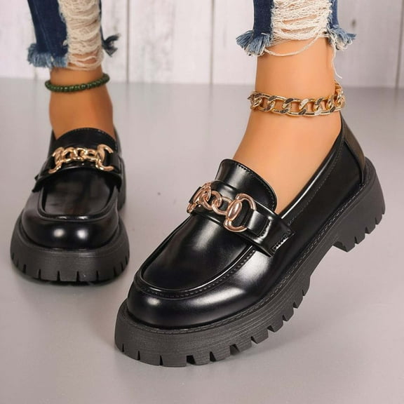 Censtreet Leather Flats for Women Comfortable Slip On Flats Soft Work Flats Retro Mary Jane Flats