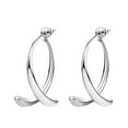 thumbnail image 1 of Censtreet Lightweight Teardrop Hoop Earrings for Women Gold Plated Large Oval Pull Through Hoop Earrings High Polished Statement Jewelry Gift for Women, 1 of 2