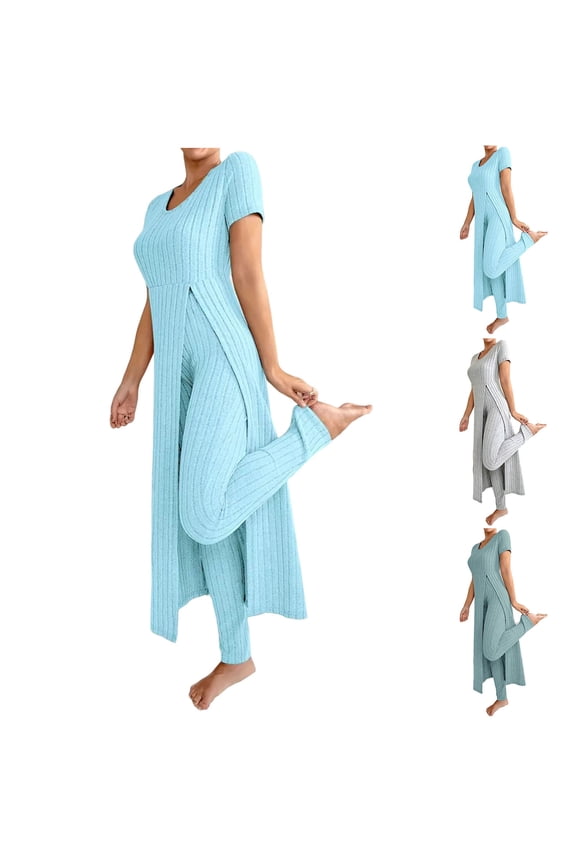 Lounge Sets for Women Short Sleeve Tops and Long Pants Soft Comfy Pajamas Set 2 Piece Outfits