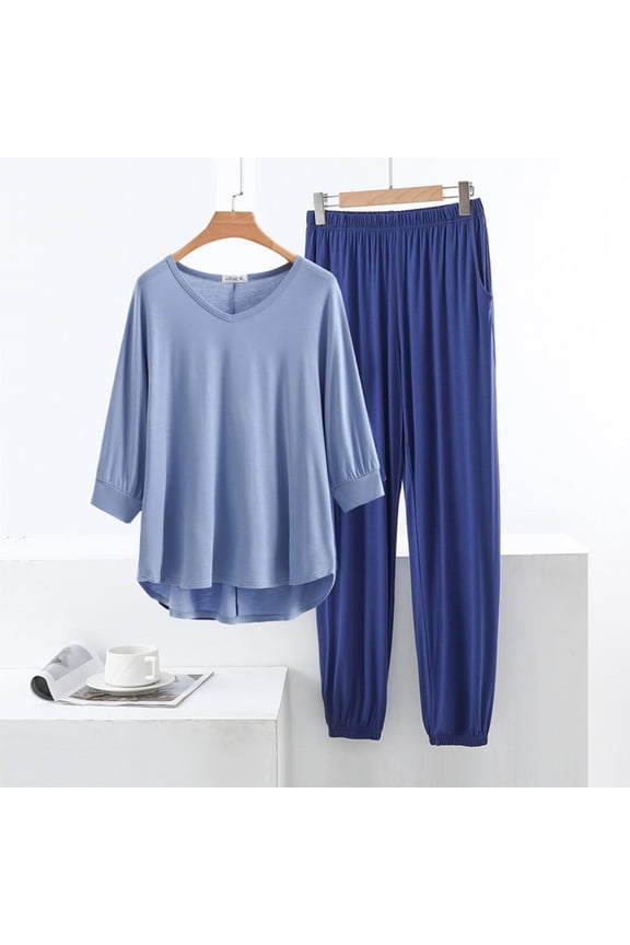 Lounge Sets for Women Short Sleeve Tops and Long Pants Soft Comfy Pajamas Set 2 Piece Outfits