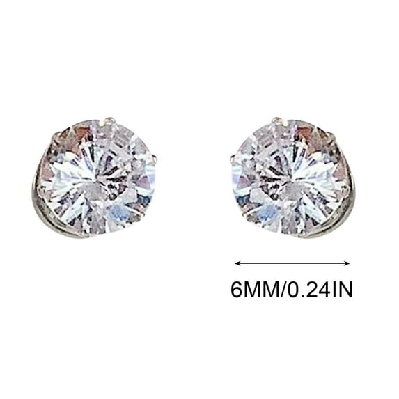 Censtreet Magnet Cubic Zirconia Clip on Fake Stud Earrings for Women Men Cartilage Non Pierced Ear Senstive Ear Crystal Huggie Studs Hypoallergenic Jewelry Gifts Duaghter Bff Birthday