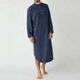 thumbnail image 1 of Censtreet Men's Nightshirt Long Sleeve Nightgown Soft Loose Sleepwear Lightweight Nightwear Comfy Henley Sleep Shirt M-XXXL, 1 of 9