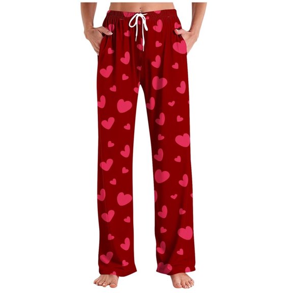 Censtreet Mens Women's Comfy Pajamas Summer Spring Stretch Floral Print Long Wide Leg Unisex Lounge Pants with Pocket