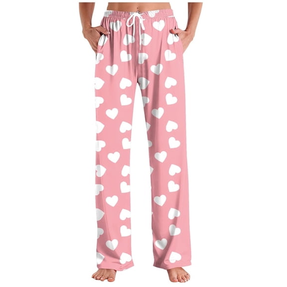 Censtreet Mens Women's Comfy Pajamas Summer Spring Stretch Floral Print Long Wide Leg Unisex Lounge Pants with Pocket