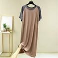 thumbnail image 1 of Censtreet Nightgowns for Women Sleapwear Short Sleeve Night Shirts Soft Sleep Dress Color Block NightDress, 1 of 5