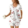 thumbnail image 1 of Censtreet Pajama Set for Women 2 Piece Lounge Set Short Sleeve Tops and Shorts Soft Sleepwear, 1 of 7