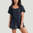thumbnail image 1 of Censtreet Pajama Set for Women 2 Piece Loungewear Short Sleeve Tops and Shorts Set Soft Sleepwear, 1 of 6