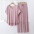 thumbnail image 1 of Censtreet Pajama Set for Women 2 Piece Pants Short Sleeve Top Sleepwear Soft Pjs Loungewear, 1 of 4