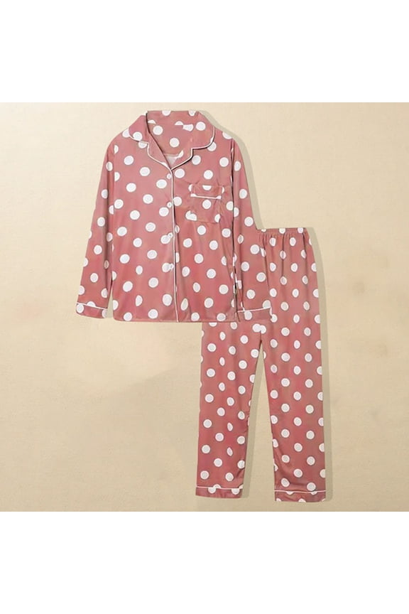 Pajamas Set Long Sleeve Womens Button Down Sleepwear Two Piece Nightwear Soft Pj Lounge Sets M-2XL