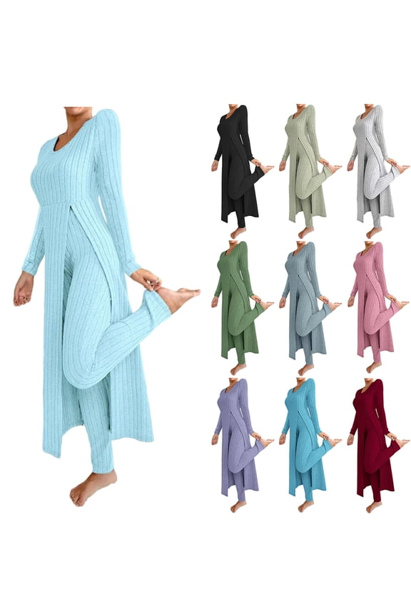 Pajamas for Women Set Comfy Lounge Sets Two Piece Long Sleeve Cute Pjs Soft Sleepwear Fall Winter Clothing
