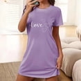 thumbnail image 1 of Censtreet Plus Size Sleep Shirts for Women Heart Printed Short Sleeve Night Shirts for Sleeping Pullover Nightgown Soft Nightdress S-5XL, 1 of 5