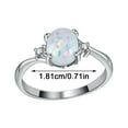 thumbnail image 1 of Censtreet Princess Stainless Steel Wedding Ring Set Exquisite Jewelry Rings Oval Cut Fire-Opal Diamond Jewelry Birthday Gift Bridal Party Rings, 1 of 7