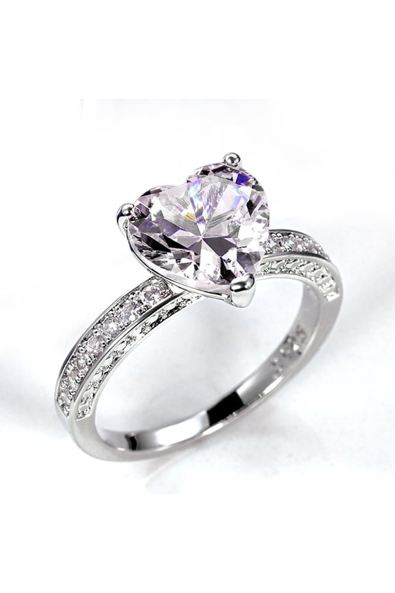 Rings for Women, Promise Rings for Her, Christmas Gifts, Engagement Rings for Women Solitaire Crystal Wedding Rings for Her Fake Diamond Ring Christmas Gifts for Her