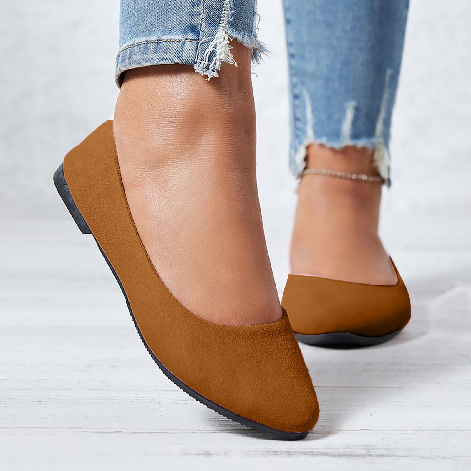 Round Toe Flat Slip-Ons