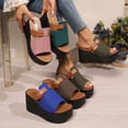 thumbnail image 1 of Censtreet Shoes Women Flip Flops Basic Plain Slippers Slip On Sandals Slides Casual Peep Toe Beach, 1 of 7