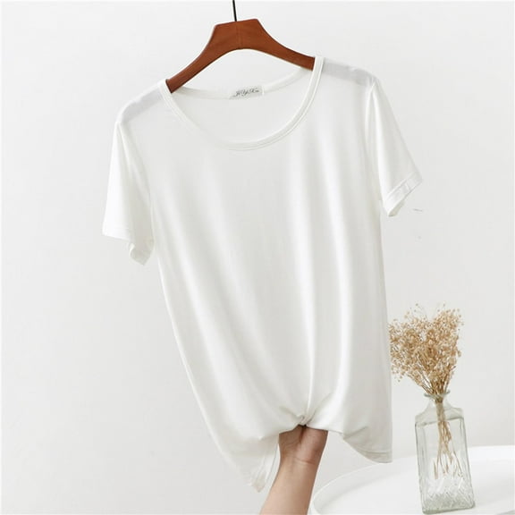 Censtreet Sleep Shirts for Women - Pajama Tops for Women,Modal Round Neck Solid Color Pajamas Top