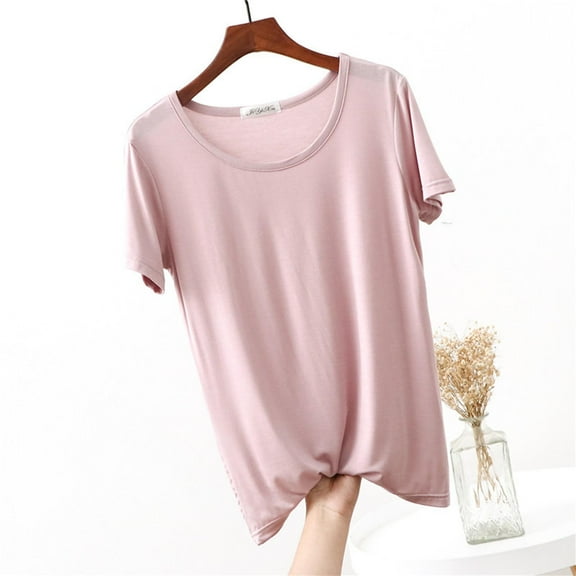 Censtreet Sleep Shirts for Women - Pajama Tops for Women,Modal Round Neck Solid Color Pajamas Top