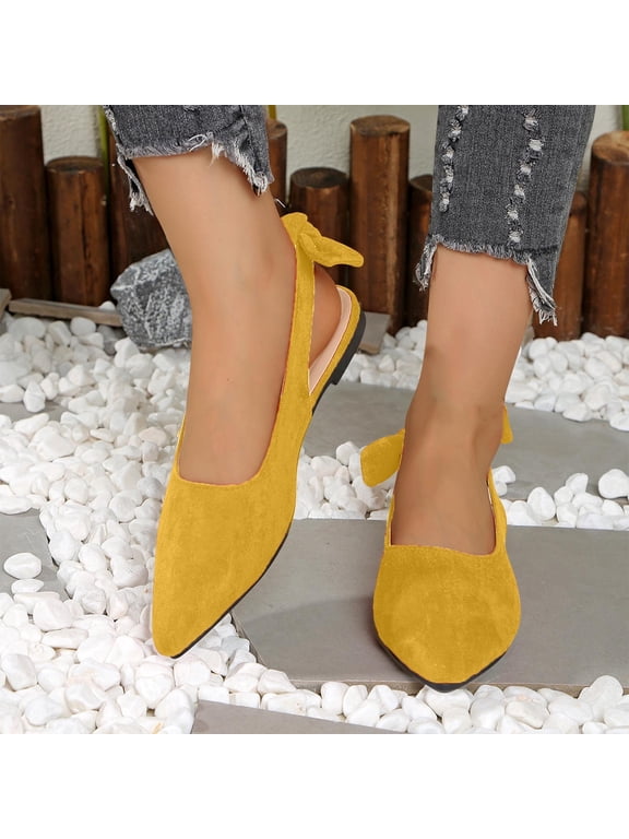 Slingback Ballet Flats for Women Square Cap Toe Low Heel Dress Shoes Comfortable Work Flats for Office Party Wedding Business Casual