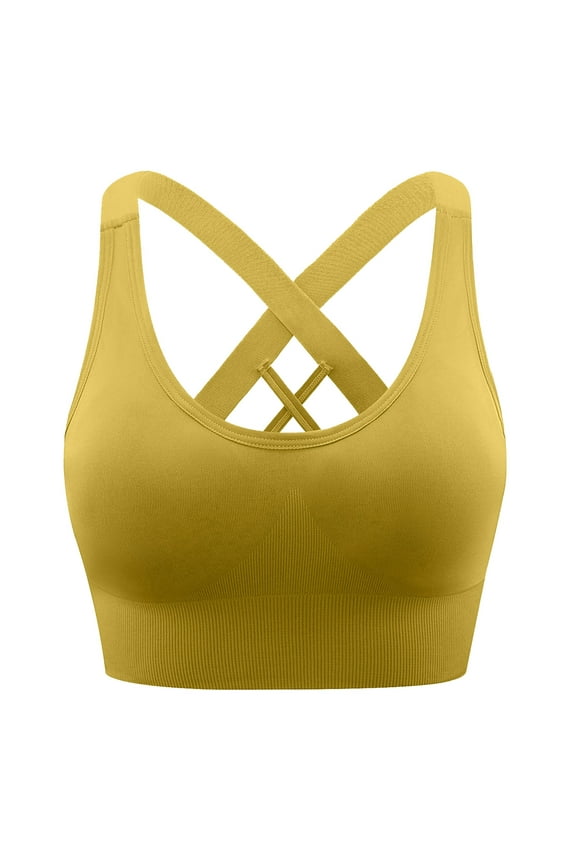 Sports Bra High Impact Adjustable Criss Cross Back , Full Support for Large Bust No Bounce