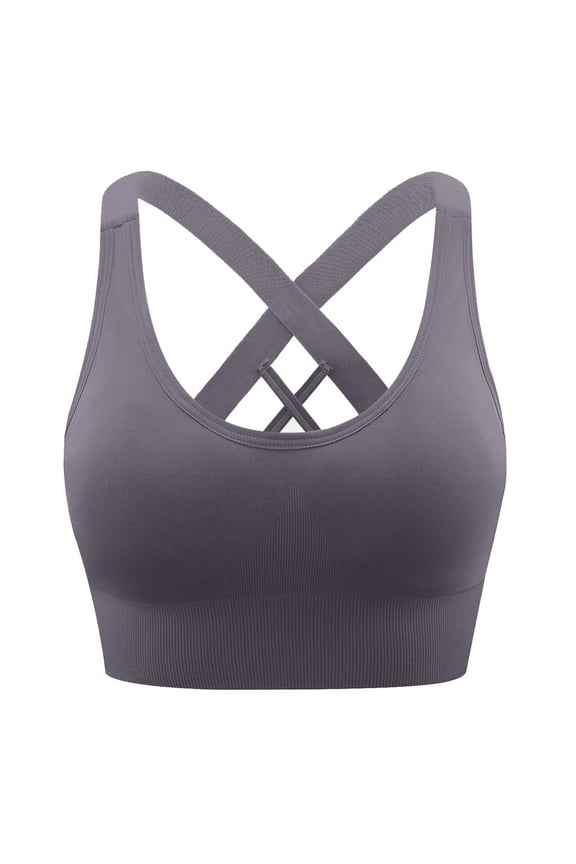 Sports Bra High Impact Adjustable Criss Cross Back , Full Support for Large Bust No Bounce