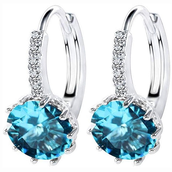 Censtreet Sterling Silver Cubic Zirconia Christmas Earrings Bridal Earrings for Women