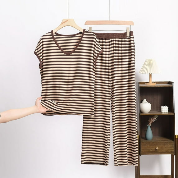 Censtreet Two Piece Pajama Sets for Women Sleepwear Sleeveless Vest ...