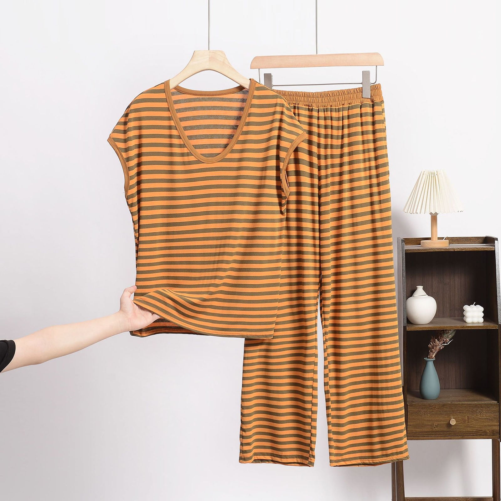 Censtreet Two Piece Pajama Sets for Women Sleepwear Sleeveless Vest ...