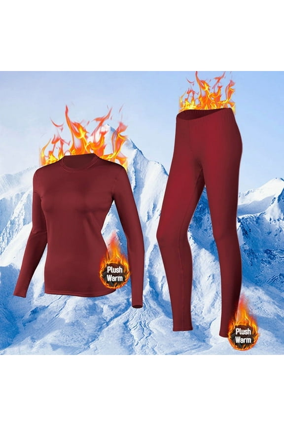 Winter Thermal Underwear for Women Long Sleeve Warm Athletic Base Layer Tops & Bottom Pajama