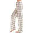 thumbnail image 1 of Censtreet Women Drawstring Elastic Waist Soft Checkered Pajama Pants, 1 of 4