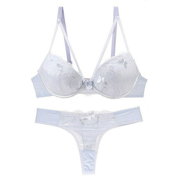 Censtreet Women Lace Bras and Panty Set Plus Size Underwire Padded Bras
